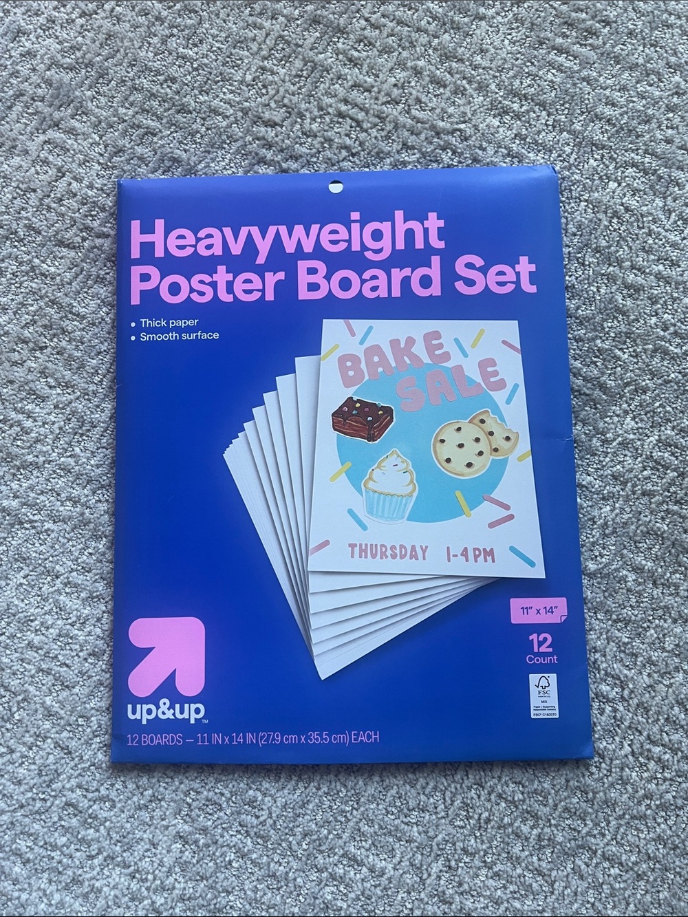 Heavyweight Poster Board Set - Blue with Pink Text